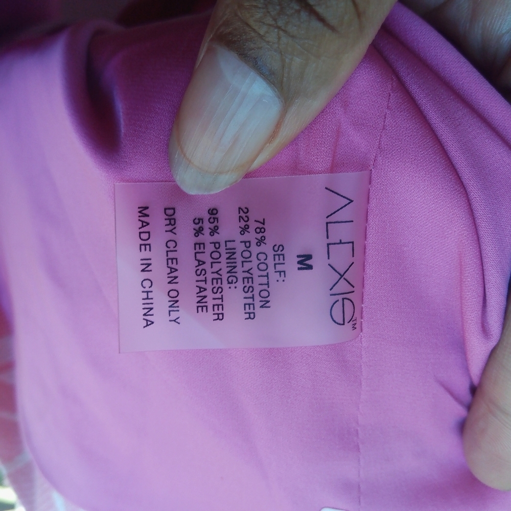 Alexis Illona Textured Jacquard Pink Mini Dress Women Medium - Picture 10 of 10